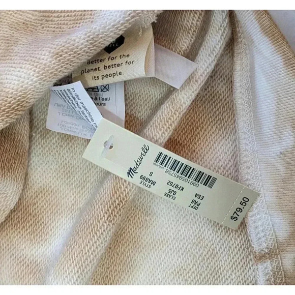 Madewell Brown Tan White Tie Dye (Re)sourced Cotton Swing Sweatshirt NEW Small - Picture 5 of 5